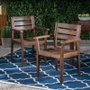 Dining Chairs Set of 2, Acacia Wood Patio Armchair Kitchen Chair with Backrests, Kitchen Side Chair for Outdoor Gathering, Living Room, Bedroom - 2 of 4