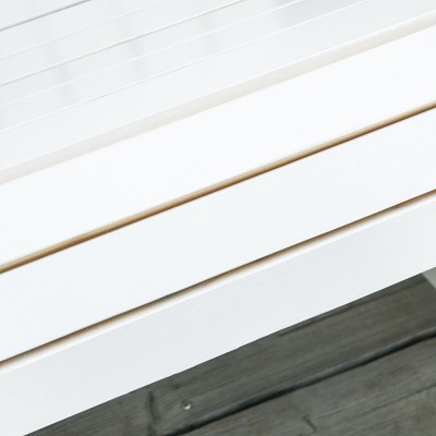 White Wooden Adirondack Rocking Chair with Arms for Outdoor