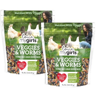 Love My Girls: Veggies & Worms Gourmet Multi-Grain Treats, 2 Pack (5lb Bags)
