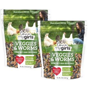 Love My Girls: Veggies & Worms Gourmet Multi-Grain Treats, 2 Pack (5lb Bags) - 1 of 4