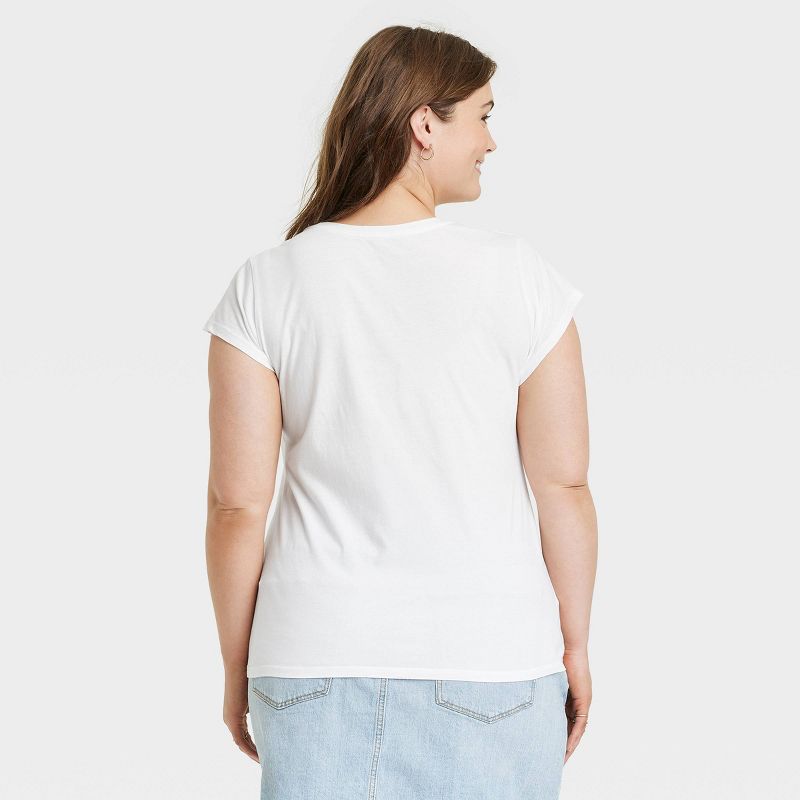 Women's 3pk Slim Fit Short Sleeve T-Shirt - Universal Thread™ White/Beige/Black, 4 of 9
