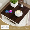MUUEGM 18" Farmhouse Nightstand| Rustic Wooden End Table with 2 Drawers and Charging Station - 3 of 4