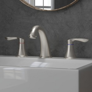5-Inch Widespread Bathroom Sink Faucet - 2-Handle Low Arc Vanity Faucet | 3-Hole Basin Faucet with Pop-Up Drain & cUPC Water Supply Lines - 1 of 4