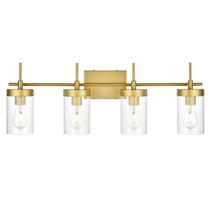 Elegant Lighting Benny 4 light Brass and Clear Bath Sconce - 1 of 4