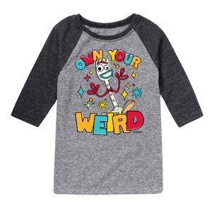 Boys' - Disney - Own Your Weird Forky Raglan Graphic T-Shirt - 1 of 4