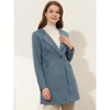 INSPIRE CHIC Women's Mid-thigh Collarless Single Breasted Outwear Winter Overcoat - 3 of 4