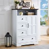 Farmhouse 4 - Drawers Dresser Organizer, Rustic Tall Chest of Drawers for Bedroom - 2 of 4