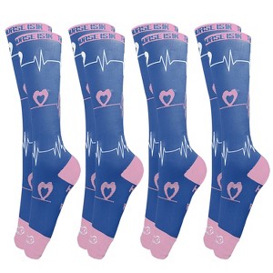 Bison Life Over The Calf Graduated Compression Socks for Women, Anti-Fatigue - 4 Pairs - 1 of 3