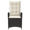 vidaXL Reclining Patio Chair with Cushions Outdoor Garden Furniture Poly Rattan - Black and Cream Without Footrest - 4 of 4