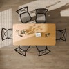 SpassWay 30"H Modern Wood Dining Table Kitchen Table Conference Table Gaming Table with Double Pedestal Walnut/Black/Natural Wood - 2 of 4