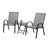 Maliang 3 Piece Patio Set, Outdoor Camping Chairs With Breathable Textilene Fabric, Folding Table With Steel Table Top - 2 of 4