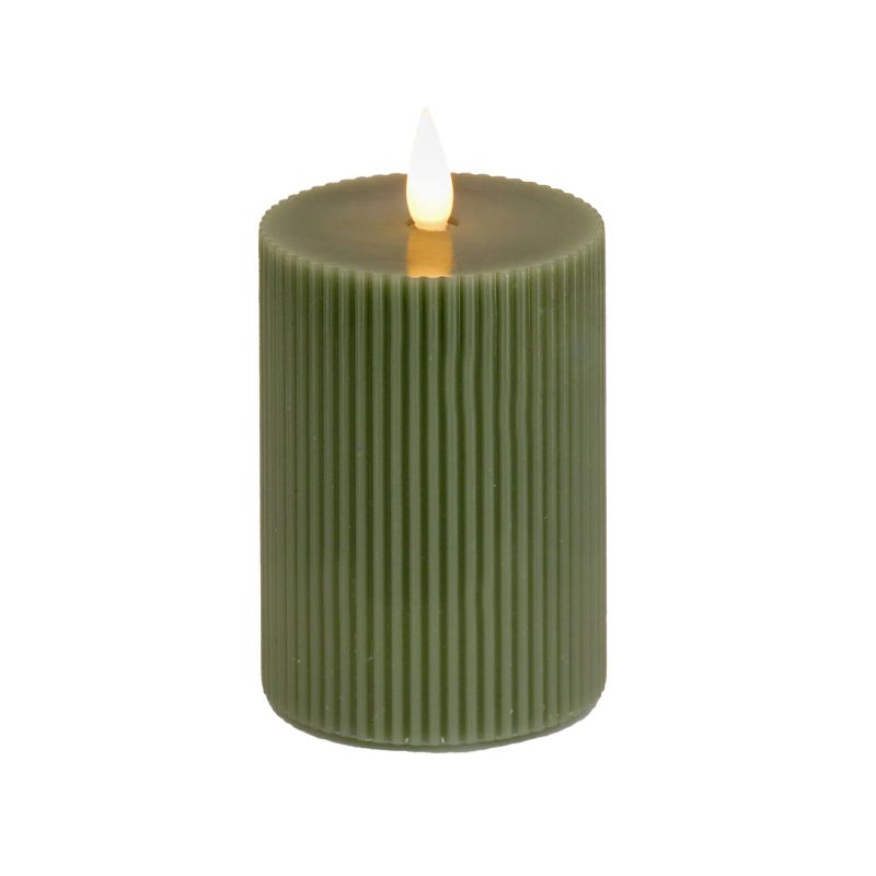 9" HGTV LED Real Motion Flameless Green Candle Warm White Lights - National Tree Company, 1 of 5