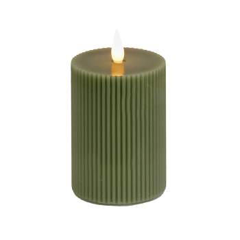 9" HGTV LED Real Motion Flameless Green Candle Warm White Lights - National Tree Company