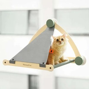 Mewoofun Pet Toy Cat Window Perch and Hammock Seat with Strong Suction Cups, Holds up to 30 lbs, Grey, 24"*15"*15" - 1 of 3