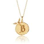 Harry Potter Wizarding World Golden Snitch Initial Gold Plated Pendant Necklace, 18"