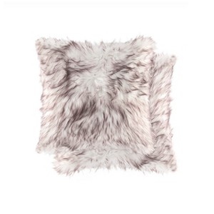 Luxe Belton Faux Fur Pillow | 2-Pack | 18"x18" - 1 of 4