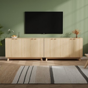 55.1" Sideboard Buffet Cabinet with Fluted Doors, Adjustable Shelves ...