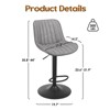 NicBex Adjustable Height PU Leather Bar Stools Set of 2,Swivel Counter Height Bar Stools with Backrest,Bar Chairs for Kitchen Island,Home Bar - 2 of 4