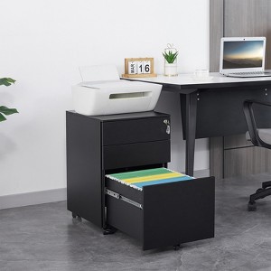 Metal Mobile File Cabinet with Lock, Under Desk Filing Storage Cabinet, Rolling Filing Storage Cabinet For Home Office Study Room - 1 of 4