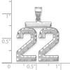 Black Bow Jewelry 14k White Gold, Varsity Collection, Large D/C Pendant, Number 22 - 2 of 3