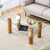NicBex Modern 47.2" Rectangle Coffee Table with Tempered Glass Top and 2 Layer Storage for Living Room and Office - 2 of 4