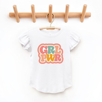 The Juniper Shop Girl Power Retro Toddler Flutter Sleeve Tee