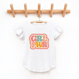 The Juniper Shop Girl Power Retro Toddler Flutter Sleeve Tee - 1 of 2