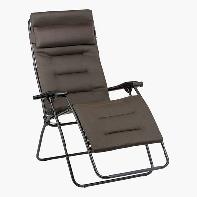 Lafuma R-Clip Alloy Steel Relaxation Patio and Poolside Zero Gravity Outdoor Foldable Lounge Recliner with Removable Canvas