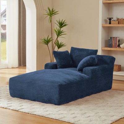 Aukfa 78.7" Corduroy Recliner Sofa Bed , No Assembly , Oversized Upholstered ,2 Pillows Chaise for Living Room & Bedroom