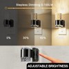 DORESshop 2-Pack 1W Plug-in Black Night Light with Bubble Acrylic Cylinders, Up/Down Glow Wall-Mimic Design, Slide Dimmer, 2700K Warm Light - 4 of 4