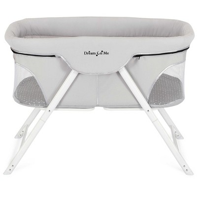 Image of Dream On Me Traveler Portable Bassinet with Carry Bag Included in Light Grey