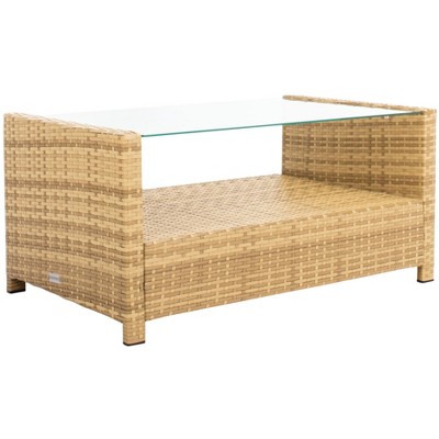Coastal Charm Natural & White 4-Piece Patio Conversation Set