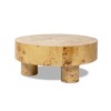 Jennifer Taylor Home Nebula 35.5" Round Pillar Leg Coffee Table, Warm Natural Brown Burl Wood - 2 of 4