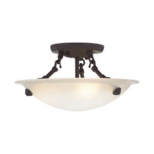 Livex Lighting Oasis 3 - Light Semi-Flush Mount in  Bronze - 1 of 4