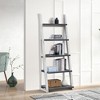 QingMoon 5-Tier Ladder Storage Rack, Wood Storage Display Rack, Freestanding Bookshelf for Living Room, Home Office, Kitchen, Bedroom - 4 of 4