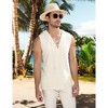 Men's Cotton Linen Tank Top Shirts Casual Sleeveless Lace Up Beach Hippie Tops Bohemian Renaissance Pirate Tunic - 3 of 4