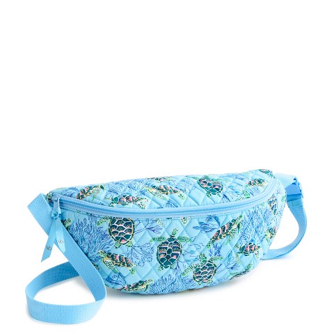 Vera Bradley Women's Outlet Cotton Medium Crescent Sling Crossbody Bag Sea Turtles and Coral