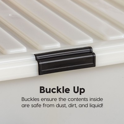 Clear 91 Quart Stackable Plastic Storage Bins with Lids