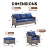 Belord 5 Pieces Outdoor Furniture, High Back Outdoor Wicker Couch Patio Swivel Rocker Chairs Set of 2 with Comfy Cushions Ottomans Patio Furniture Set - 4 of 4