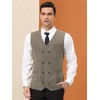 Lars Amadeus Men's Double Breasted Slim Fit Prom Sleeveless Waistcoat Suit Vest - 2 of 4