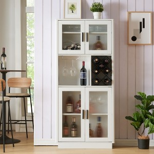 LOVMOR LED Wine Bar Cabinets with Wine Rack - 1 of 4