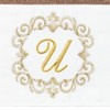 Linum Home Textiles 100% Turkish Cotton MONICA Gold Thread 2PC Embellished Hand Towel Set - 3 of 3