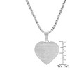 Steeltime Ladies stainless steel heart shape Our Father english prayer pendant. Color Options: Silver, Gold, Rose Gold - 3 of 4