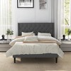 Costway Full/Queen Size Upholstered Platform Bed Button Tufted Headboard Mattress Foundation - 2 of 4