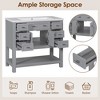 36'' Bathroom Vanity With Top Sink Set 2 Soft Closing Doors 6 Drawers Bottom Storage Shelf Modern Bathroom Storage Cabinet For Garage Garden - 3 of 4
