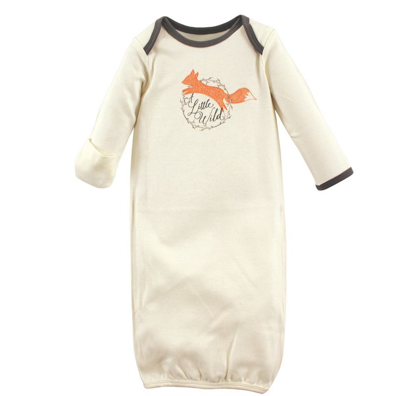 Touched by Nature Baby Boy Organic Cotton Gowns, Fox, 2 of 5