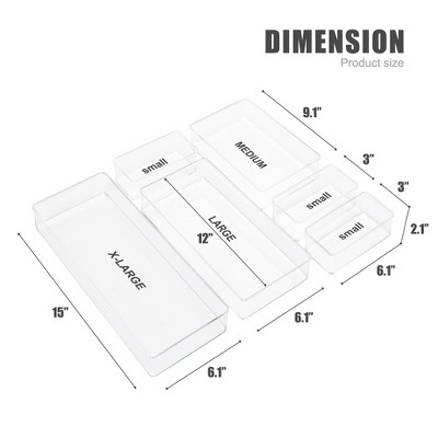 Clear Acrylic 6-Piece Kitchen Drawer Organizer Set