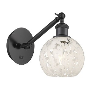 White Mouchette - 1 Light Arm Adjusts Up and Down Wall Sconce In Modern Style-8 Inches Tall and 6 Inches Wide - 1 of 1
