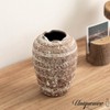 Uniquewise 7-inch Rustic Vase Broken Rim Design Vintage-Inspired Decorative Ceramic Pottery for Shelves - 2 of 4