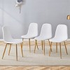 TopComfy Dining Chairs Luxury Simple Chair Set Of 4 High Resilience Dining Chair Restaurants Chairs With Leg For Kitchen, White, 17"*15.3"*34.5" - 2 of 4